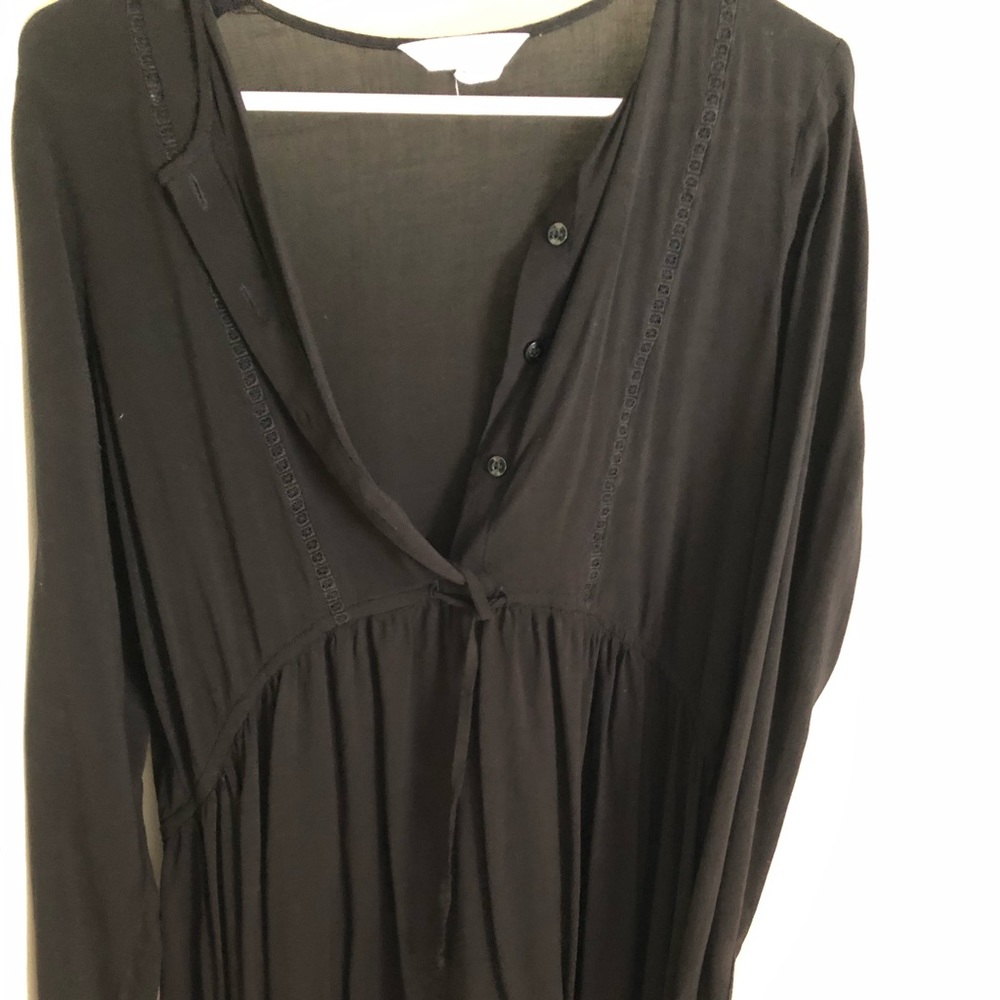BCBG Black Shirt Dress with Cinch Waist